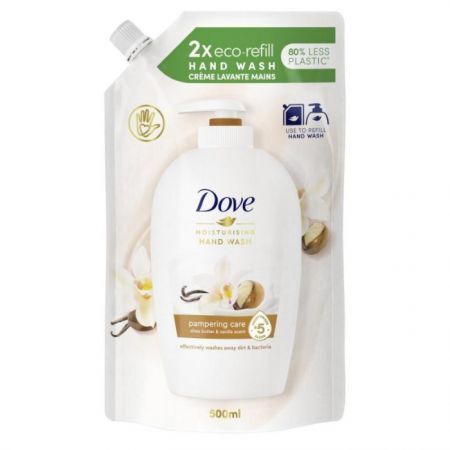 Dove Pampering Care, mydło w płynie, wanilia i masło shea, zapas, 500ml