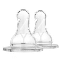 Dr Brown's, silikonowy smoczek do butelki, wąska szyjka, do kaszek Y, 9m +, 2 sztuki