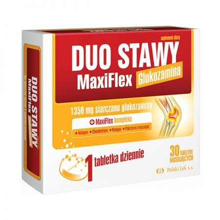 Duo Stawy MaxiFlex Glukozamina, smak pomarańczowy, 30 tabletek musujących