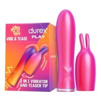 Durex Play Vibe & Tease, wibrator ze stymulującą końcówką 2w1, 1 sztuka