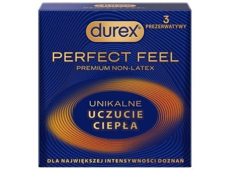 Durex, prezerwatywy bezlateksowe Perfect Feel, 3 sztuki