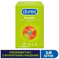 Durex, prezerwatywy lateksowe Arouser, prążkowane, 18 sztuk