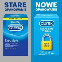 Durex, prezerwatywy lateksowe Extra Safe, 18 sztuk