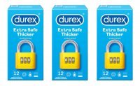 Durex, prezerwatywy lateksowe Extra Safe, 3 opakowania po 12 sztuk