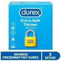 Durex, prezerwatywy lateksowe Extra Safe, 3 sztuki