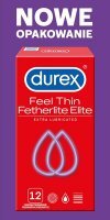 Durex, prezerwatywy lateksowe Fetherlite Elite, 12 sztuk