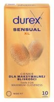 Durex, prezerwatywy lateksowe Sensual XL, 10 sztuk