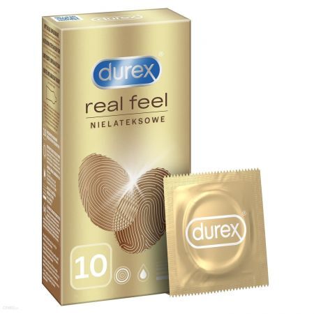 Durex, prezerwatywy nielateksowe Real Feel, nawilżane, 10 sztuk