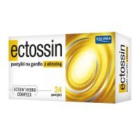 Ectossin, pastylki na gardło z ektoiną, 24 pastylki do ssania
