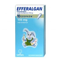 Efferalgan 150mg, czopki doodbytnicze, dla dzieci po 2  roku życia, 10 sztuk
