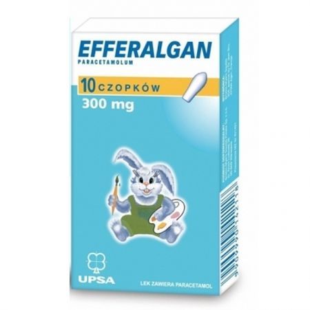 Efferalgan 300mg, czopki doodbytnicze, dla dzieci po 3 roku życia, 10 sztuk
