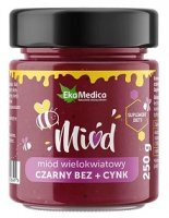 EkaMedica, miód wielokwiatowy czarny bez + cynk, 250g