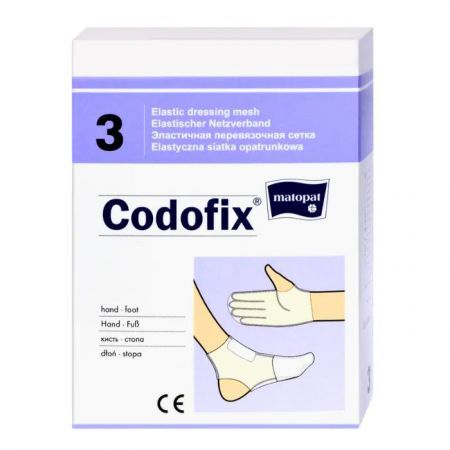 Elastyczna siatka opatrunkowa, Matopat Codofix 3, niejałowa, dłoń i stopa, szerokość 2,5-3,5cm, 1 sztuka