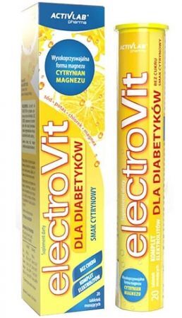 ElectroVit dla diabetyków, smak cytrynowy, 20 tabletek musujących