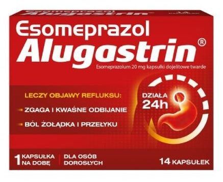 Esomeprazol Alugastrin 20mg, 14 kapsułek