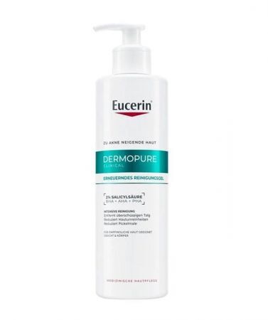 Eucerin DermoPure Clinical, żel redukujący niedoskonałości do twarzy i ciała, do skóry trądzikowej, 400ml