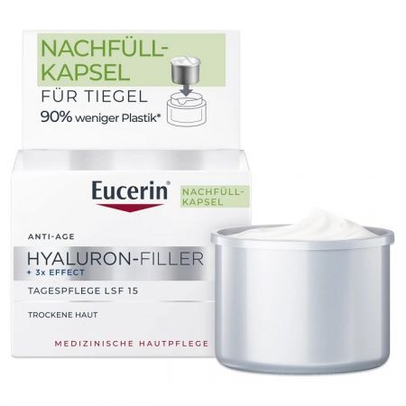 Eucerin Hyaluron-Filler + 3x Effect, przeciwzmarszczkowy krem na dzień SPF15, refill, 50ml