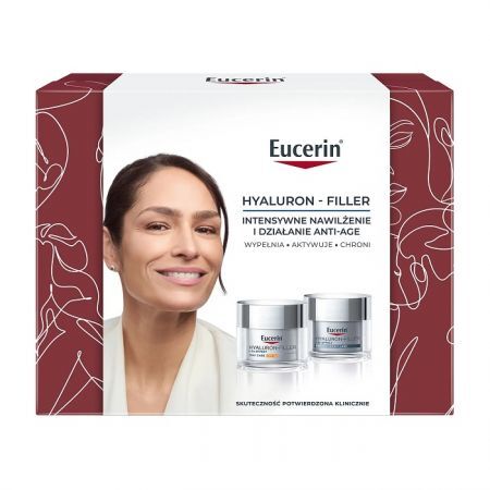 Eucerin Hyaluron-Filler + 3x Effect, przeciwzmarszczkowy krem na dzień SPF30, 50ml + przeciwzmarszczkowy krem na noc, 50ml