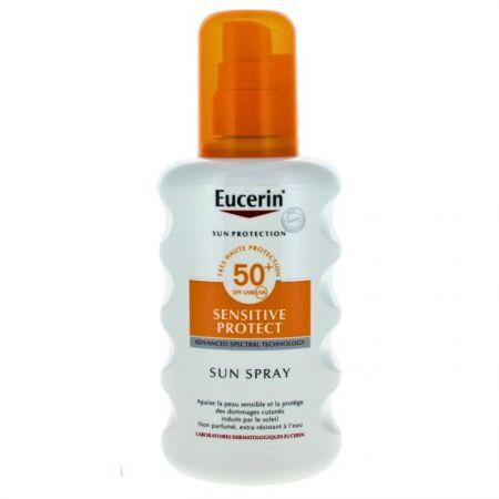 Eucerin Sun Protection Sensitive Protect, spray ochronny do twarzy i ciała 50+, 200ml