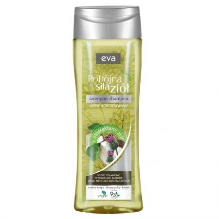 Eva Natura, Potrójna siła ziół, szampon do włosów z ekstraktami z ziół, włosy osłabione, wypadające, łamliwe, 400ml