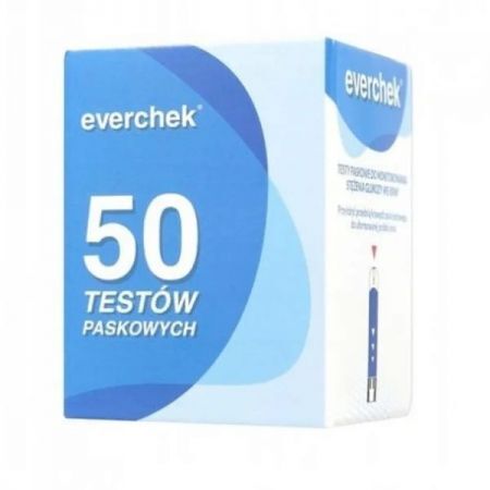 Everchek, paski testowe do monitorowania stężenia glukozy we krwi, 50 sztuk