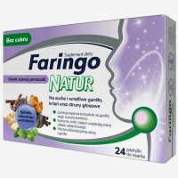 FaringoNatur, pastylki do ssania, smak czarnej porzeczki, 24 sztuki