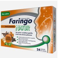 FaringoNatur, pastylki do ssania, smak pomarańczowy, 24 sztuki