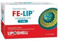 Fe-Lip, Liposomal Iron 7mg, żel doustny o smaku truskawkowym, 30 saszetek