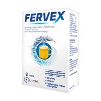 Fervex (500mg+200mg+25mg), granulat do sporządzania roztworu doustnego, 8 saszetek