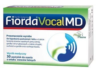 Fiorda Vocal MD, smak owoców leśnych, 30 pastylek do ssania