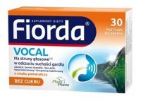 Fiorda Vocal, smak pomarańczowy, bez cukru, 30 pastylek do ssania
