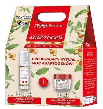 Flos-Lek Laboratorium, Adaptogen, krem wzmacniający, na dzień, 50ml + ziołowa esencja, 30ml
