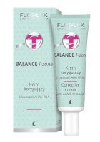 Flos-Lek Laboratorium, Balance T-Zone, krem korygujący z kwasami AHA i PHA, cera mieszana i trądzikowa, na noc, 50ml