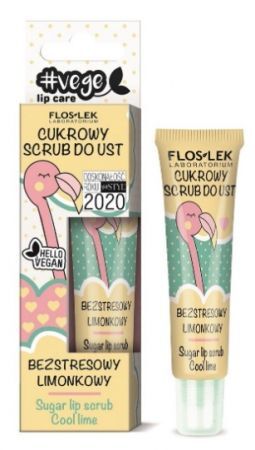 Flos-Lek Laboratorium, cukrowy scrub do ust, limonkowy, 14g