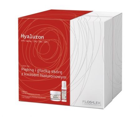 Flos-Lek Laboratorium, Hyaluron, krem przeciwzmarszczkowy na dzień, 50ml + serum przeciwzmarszczkowe, 30ml