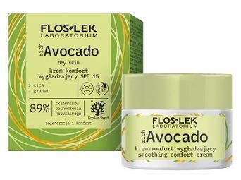 Flos-Lek Laboratorium, Rich Avocado, krem wygładzający, na dzień, SPF 15, 50ml
