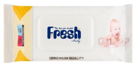 Fresh Baby, chusteczki nawilżane z klipsem, dla dzieci i niemowląt, 72 sztuki