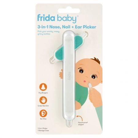 FridaBaby 3w1, czyścik do uszu, nosa i paznokci, dla niemowląt od urodzenia, 1 sztuka
