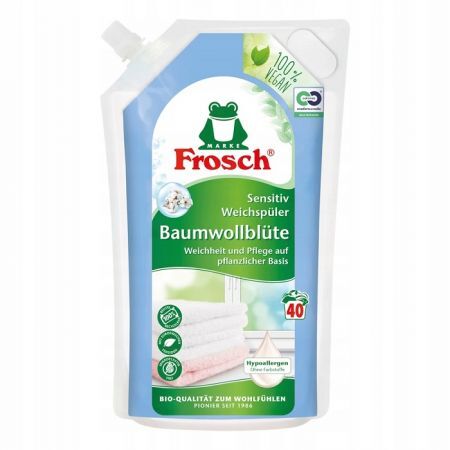 Frosch, delikatny płyn do płukania z kwiatem bawełny, zapas, 1000ml