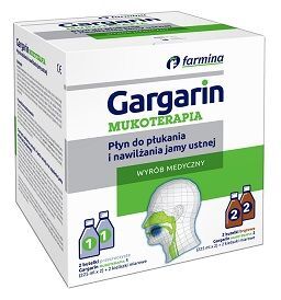 Gargarin Mukoterapia, płyn do płukania i nawilżania jamy ustnej, 4x225ml