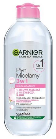 Garnier Skin Naturals, płyn micelarny 3w1, skóra wrażliwa, 400ml