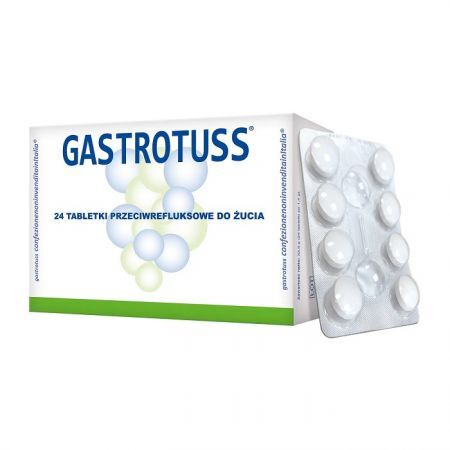 Gastrotuss, tabletki przeciwrefluksowe, 24 tabletki do żucia