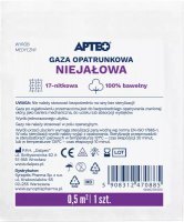Gaza bawełniana Apteo, niejałowa, 17-nitkowa, 0,5m2, 1 sztuka
