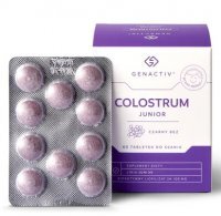 Genactiv Colostrum Junior, czarny bez, po 3 roku życia, 60 tabletek do ssania
