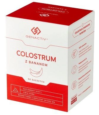 Genactiv Colostrum z bananem, proszek, 30 saszetek