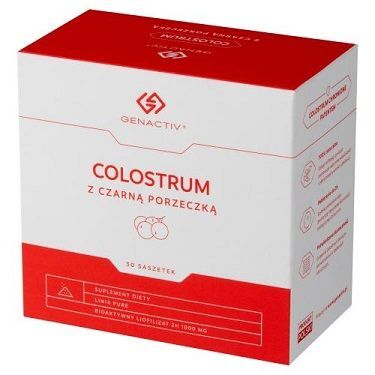 Genactiv Colostrum z czarną porzeczką, proszek, 30 saszetek