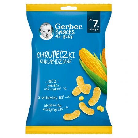 Gerber, chrupeczki kukurydziane, po 7 miesiącu, 28g