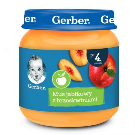 Gerber, deserek, mus jabłkowy z brzoskwiniami, po 4 miesiącu, 125g