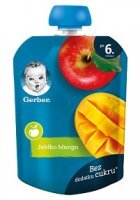 Gerber, deserek w tubce, jabłko i mango, po 6 miesiącu, 90g