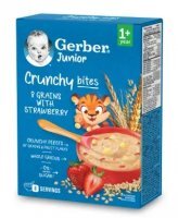 Gerber Junior, kaszka 8 zbóż, bezmleczna, truskawka, po 12 miesiącu, 200g